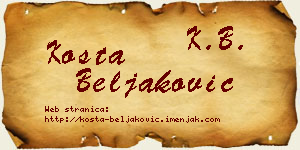 Kosta Beljaković vizit kartica